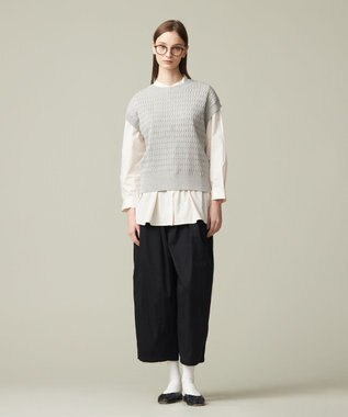 J.PRESS YORK STREET 【WOMEN】コットンケーブル ベスト ライトグレー系