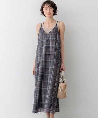 23区 【先行予約/見上愛さん着用】ハイツイストシアーチェック キャミソールワンピース