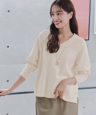 【安田美沙子さん着用・選べる2type】ラグランニットトップス