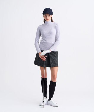23区GOLF 【WOMEN】裏起毛ジャージースカート ストレッチ モノグラム 上品スタイル ブラック系5