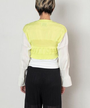 TRICOTE バイカラーショートカーディガン 52YELLOW