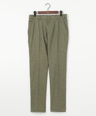 JOSEPH ABBOUD 【ウエストも伸びる！/ストレッチ】ミックスリネンシャンブレーパンツ カーキ系
