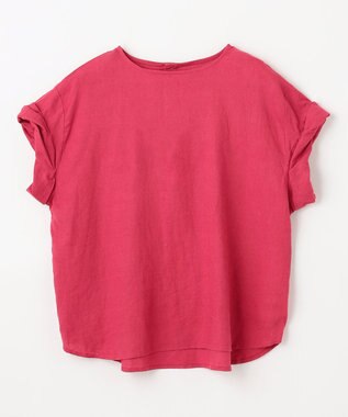 ANY 【手洗い可】ヨーロピアンリネンツイストスリーブブラウス レッド