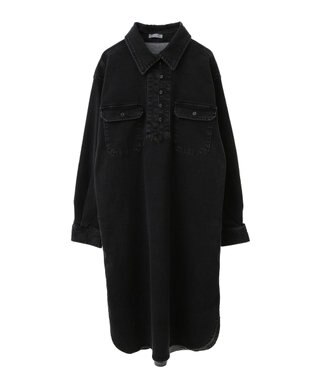 CRAFT STANDARD BOUTIQUE 裏起毛デニムヘンリーワンピース Black