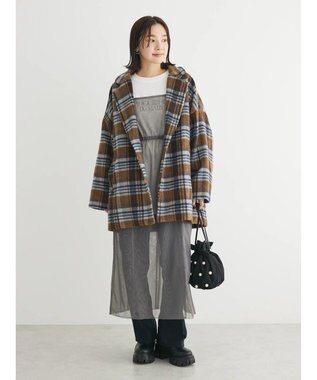 Green Parks ・ＥＬＥＮＣＡＲＥ　ＤＵＥ　チュールドロストキャミワンピ Charcoal Gray