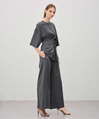 uncrave プレーンジャージー 2WAYレースアップトップス チャコール