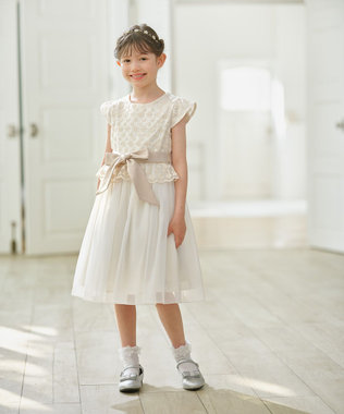 組曲 KIDS 【150-160㎝】ミスティフラワー ドレス アイボリー