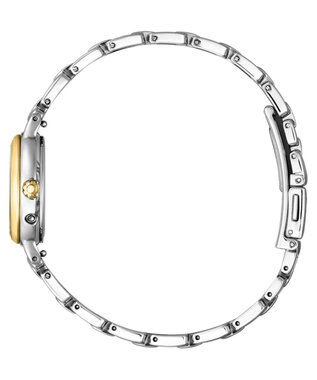 CITIZEN 【ソーラーテック電波時計】シルバー×ゴールドのアクセサリー感覚腕時計 シルバー