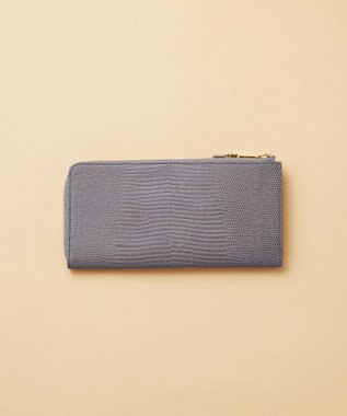 TOPKAPI 【TOPKAPI】イタリアンレザー リザード型押し Lファスナー長財布マチ付き LUCIA ルチア ミディアムグレー