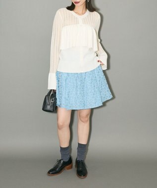 Green Parks ２ＷＡＹ　ラッフル切替ニットトップス Ivory