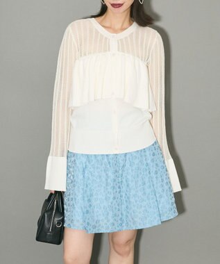 Green Parks ２ＷＡＹ　ラッフル切替ニットトップス Ivory