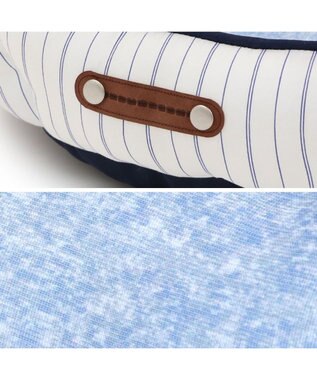 PET PARADISE ペットパラダイス クールカドラー 《シャンブレー》 丸型 Ｓ ホワイト×ブルー