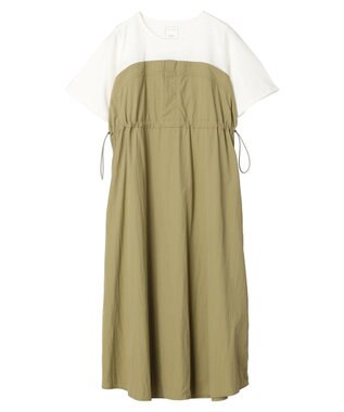 Green Parks 布帛ドッキングドロストワンピース