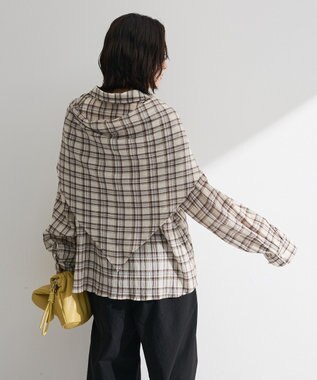 Green Parks スカーフ付チェックシャツ White