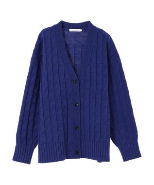 AMERICAN HOLIC スクエア柄Ｖネックニットカーディガン Blue