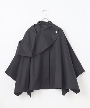#Newans 【撥水】ラップストールケープトレンチコート ブラック