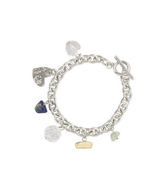earth music&ecology ストーンＭＩＸチャームブレスレット Silver