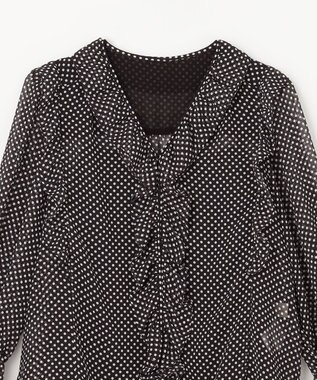 GRACE CONTINENTAL ドットラッフルブラウス ブラック