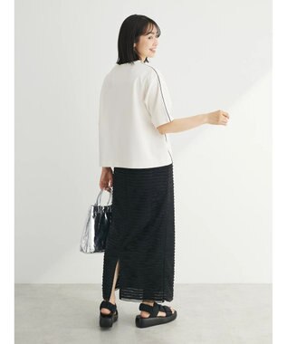 Green Parks ライン使いポンチカットプルオーバー Off White