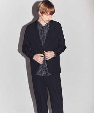 UNFILO MENS イージーケア エアリーシアーシャツ ブラックチェック