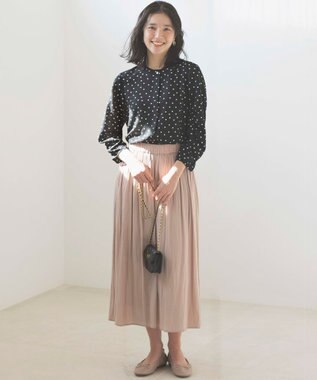 組曲 L ドットジョーゼットプリント ブラウス ブラック系5