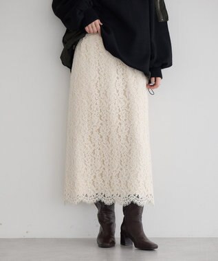 YECCA VECCA レースナロースカート Ivory