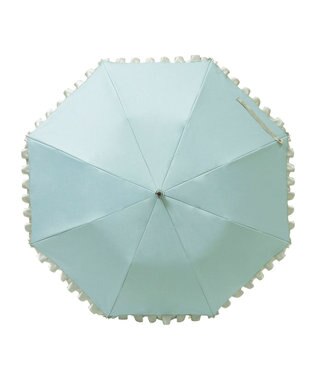 MOONBAT 【一級遮光/晴雨兼用】LANVIN en Bleu (ランバン オン ブルー)  折りたたみ日傘 シャイニーフリル 遮光 遮熱 UV サックスブルー