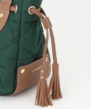 LA BAGAGERIE グリッドキルティングトート ダークグリーン
