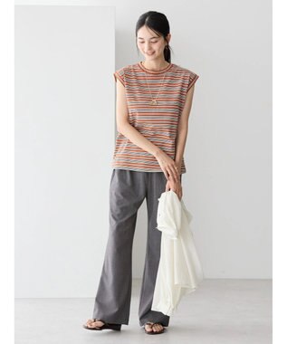 AMERICAN HOLIC マルチボーダーノースリーブカットプルオーバー Terracotta