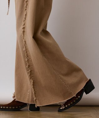 GRACE CONTINENTAL フリンジバギーパンツ ベージュ