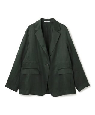 BEIGE， 【洗える】BERGAMOT / ウォッシャブルリネンバックドロストジャケット Forest Green