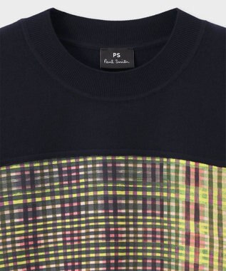 Paul Smith 【洗える】Check コンビ ニット ネイビー