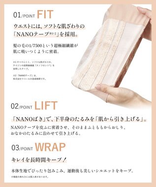 WACOAL 【SUHADA 肌リフトSTEP 】 ガードル ロング丈 はいて歩いて、カロリー消費アップをめざそう クロス構造 ジャストウエスト スハダ GRC486 /ワコール ピーチ