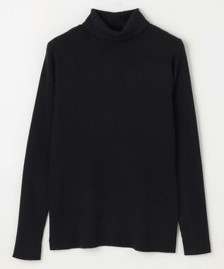 ANY 【洗濯機可】ウォームニットリブタートルネック ブラック