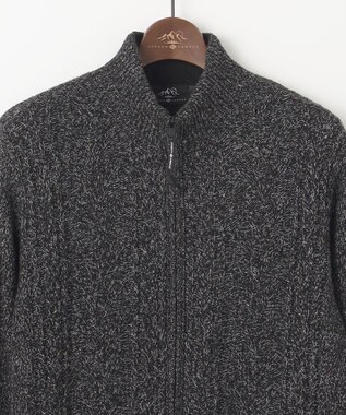 JOSEPH ABBOUD MOUNTAIN 【イタリア糸使用/サスティナブル素材/裏地付き/ライナードッキング対応】 コットンウール ニット アウター ブラック系