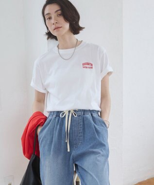 WEGO 【ANGIE VINTAGE】ワンポイント刺繍ロゴTシャツ ホワイトその他