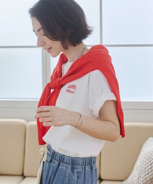 WEGO 【ANGIE VINTAGE】ワンポイント刺繍ロゴTシャツ ホワイトその他