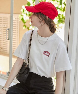 WEGO 【ANGIE VINTAGE】ワンポイント刺繍ロゴTシャツ ホワイトその他