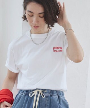 WEGO 【ANGIE VINTAGE】ワンポイント刺繍ロゴTシャツ ホワイトその他