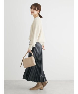 Green Parks フェザーＶネックニットプルオーバー Ecru