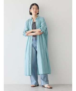 AMERICAN HOLIC 丈違いラメストライプワンピース Stripe Green