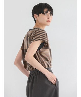 AMERICAN HOLIC 接触冷感フレンチスリーブカットプルオーバー Border Gray