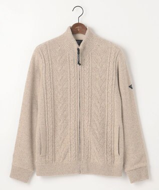 JOSEPH ABBOUD MOUNTAIN 【イタリア糸使用/サスティナブル素材/裏地付き/ライナードッキング対応】 コットンウール ニット アウター ベージュ系