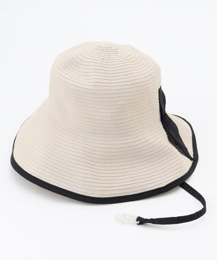 ANY SIS 【クリップ付き】グログランリボン ハット ライトベージュ