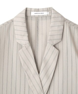 AMERICAN HOLIC シアーストライプジャケット Gray Beige