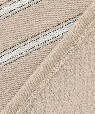 J.PRESS LADIES L パネルボーダー フレンチスリーブ カットソー ベージュ系1