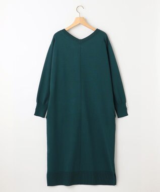 組曲 L 【WEB限定】コクーンシルエット ニットワンピース ダークグリーン系