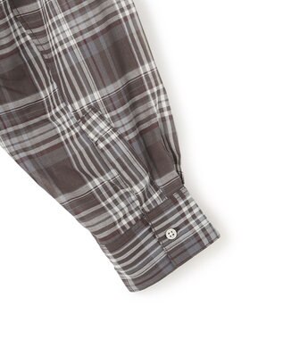 UNFILO MENS イージーケア エアリーシアーシャツ ブラウンチェック