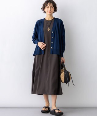 23区 【先行予約/WEB&一部店舗限定】スビンハイツイスト Vネック カーディガン ネイビー系