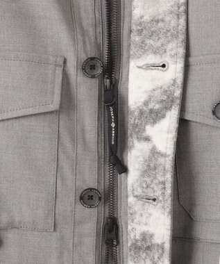 JOSEPH ABBOUD MOUNTAIN 【撥水/ライナードッキング対応】スライバー カモフラージュコンビ パーカー ライトグレー系